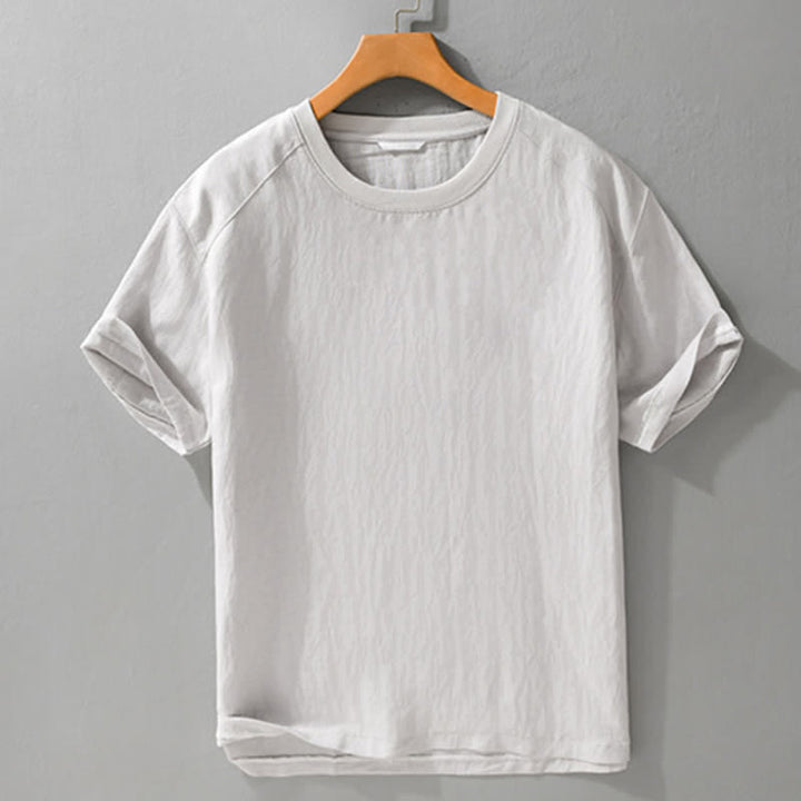 Buddha Stones 夏物カジュアル ヴィンテージウォッシュ加工 無地 メンズ半袖Tシャツ - image 7