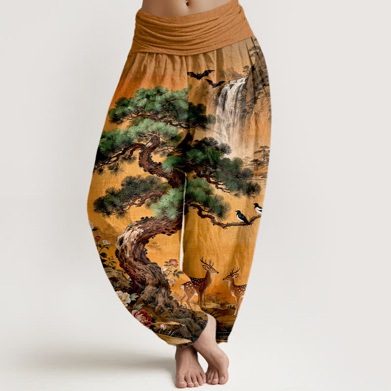 Buddha Stones コットンマウンテン パインディア柄 レディース ゴムウエスト ハーレムパンツ - ペルー - US16、 UK/AU20、 EU48 (3XL) - image 8