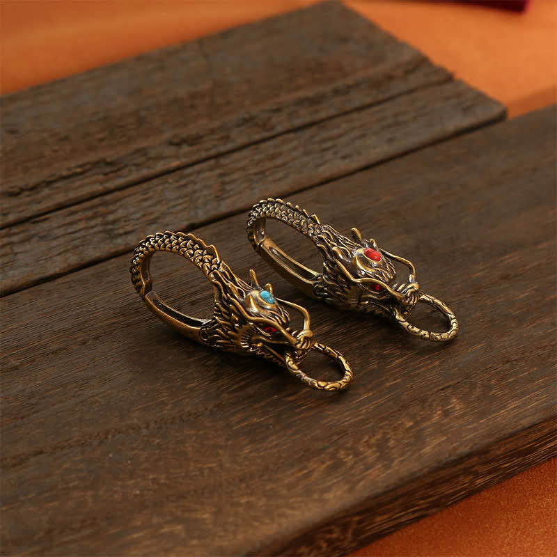Buddha Stones 真鍮製ドラゴンの力の鍵キーホルダー - image 7