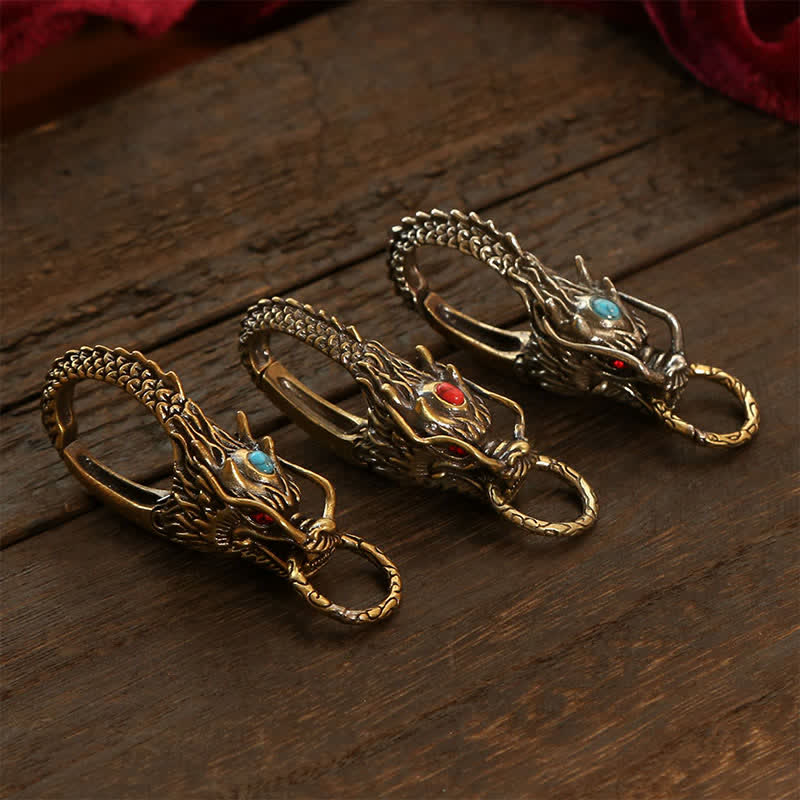 Buddha Stones 真鍮製ドラゴンの力の鍵キーホルダー - image 11