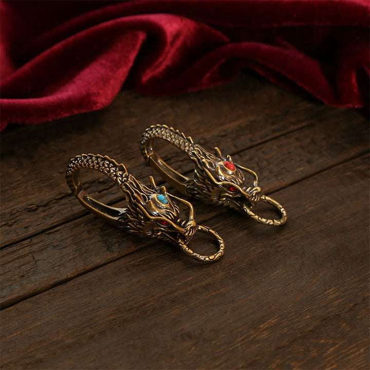 Buddha Stones 真鍮製ドラゴンの力の鍵キーホルダー - image 3