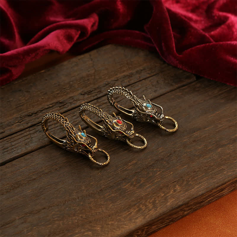 Buddha Stones 真鍮製ドラゴンの力の鍵キーホルダー - image 12
