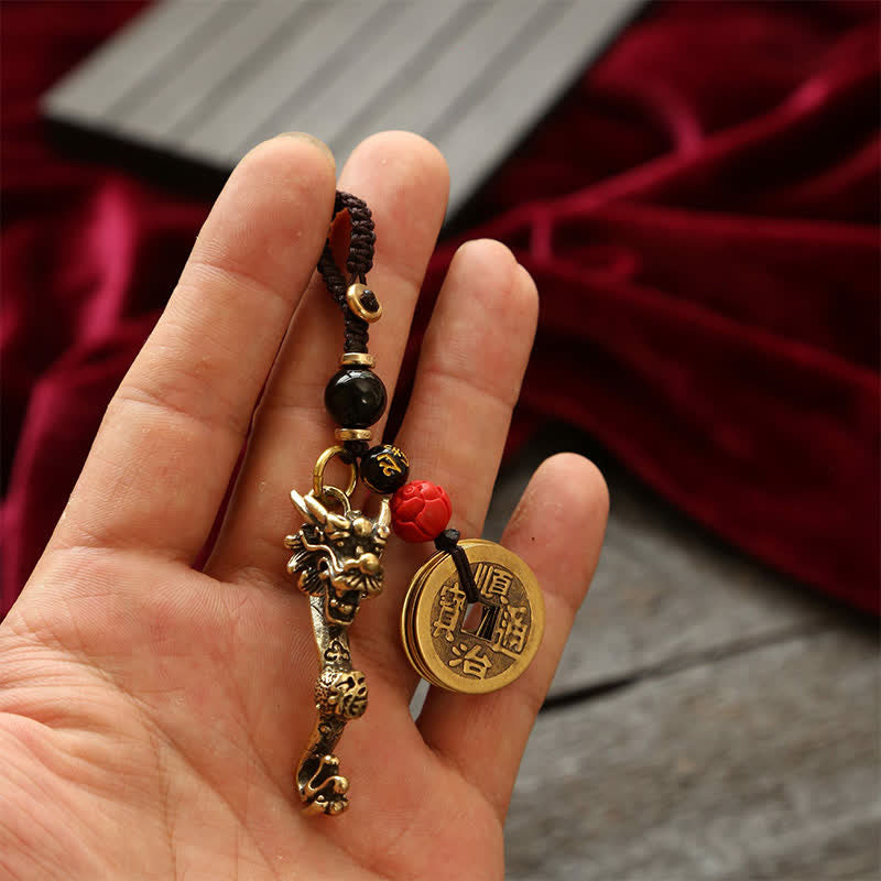 Buddha Stones 真鍮製龍如意五帝金成就キーホルダー - image 12