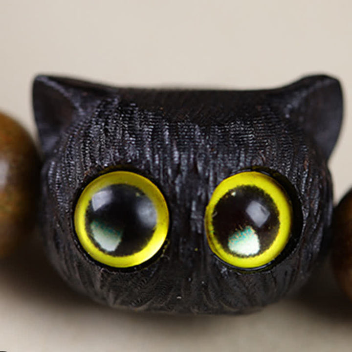 Buddha Stones 黒檀の招き猫のグラウンディングビーズブレスレット - image 9