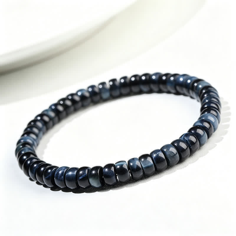 Buddha Stones ブルータイガーアイのポジティブビーズブレスレット - image 1