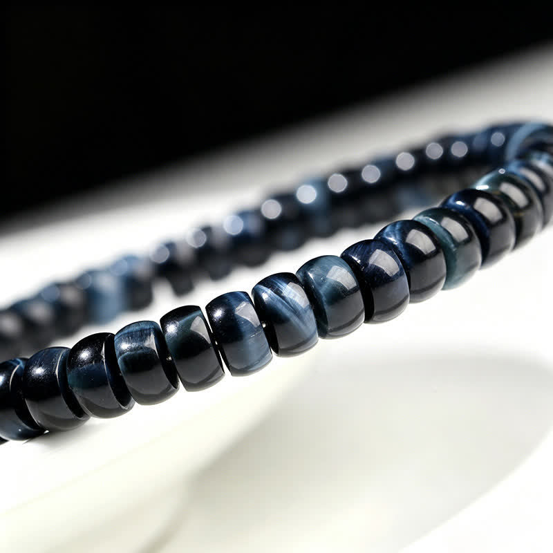 Buddha Stones ブルータイガーアイのポジティブビーズブレスレット - image 8