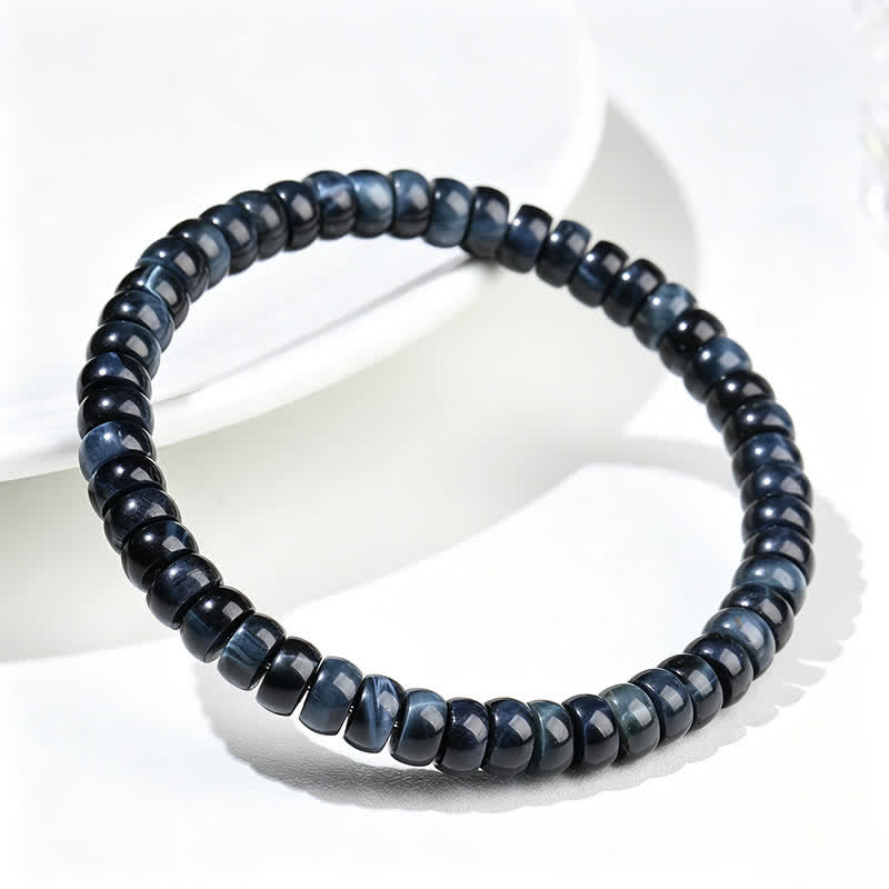 Buddha Stones ブルータイガーアイのポジティブビーズブレスレット - image 4