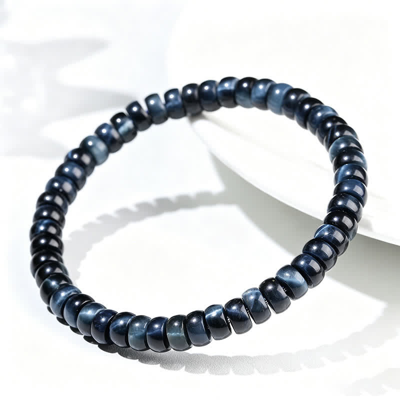 Buddha Stones ブルータイガーアイのポジティブビーズブレスレット - image 3