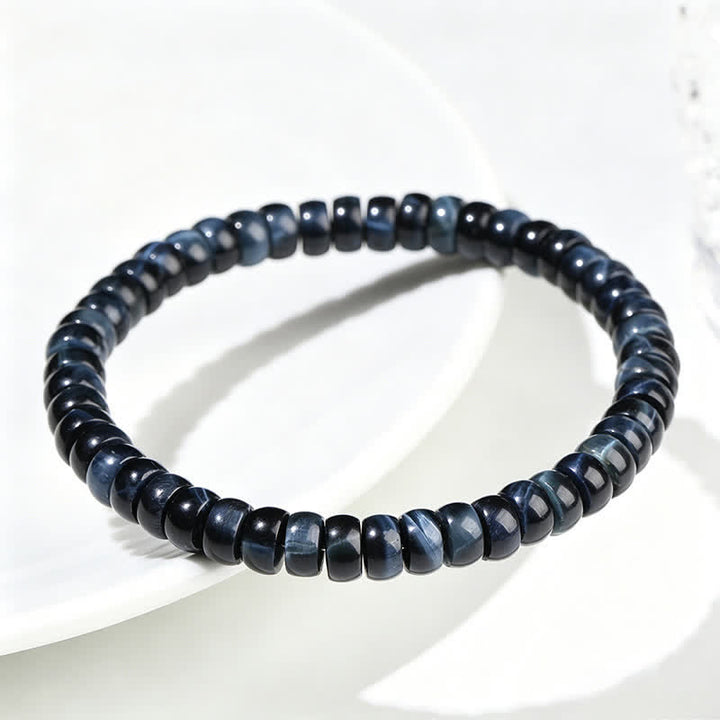 Buddha Stones ブルータイガーアイのポジティブビーズブレスレット - image 2