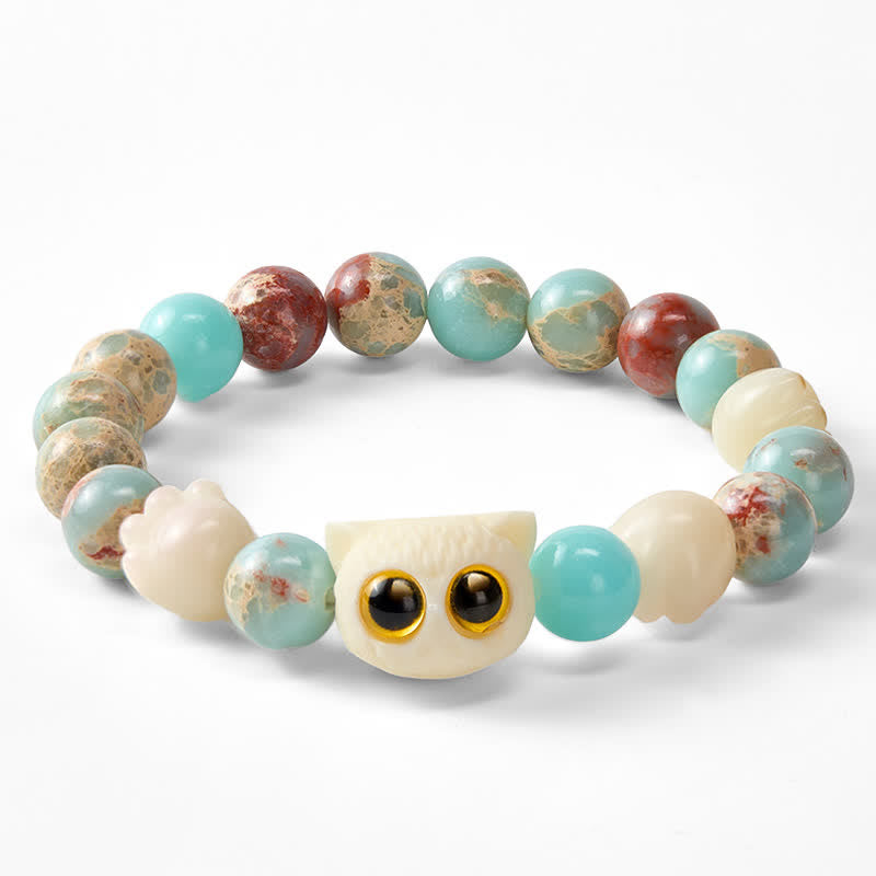 Buddha Stones 寿山石手彫り猫清浄レリーフビーズブレスレット - image 15