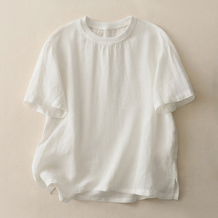 Buddha Stonesプレーンステッチクルーネックデザインレディースポリエステル半袖シャツ - 雪 - US14、 UK/AU18、 EU46 (2XL) - image 4