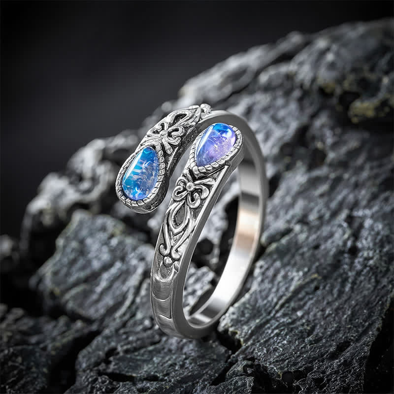 Buddha Stones 銅製リュウリ・バタフライ・フリーダム・オープンリング - image 2