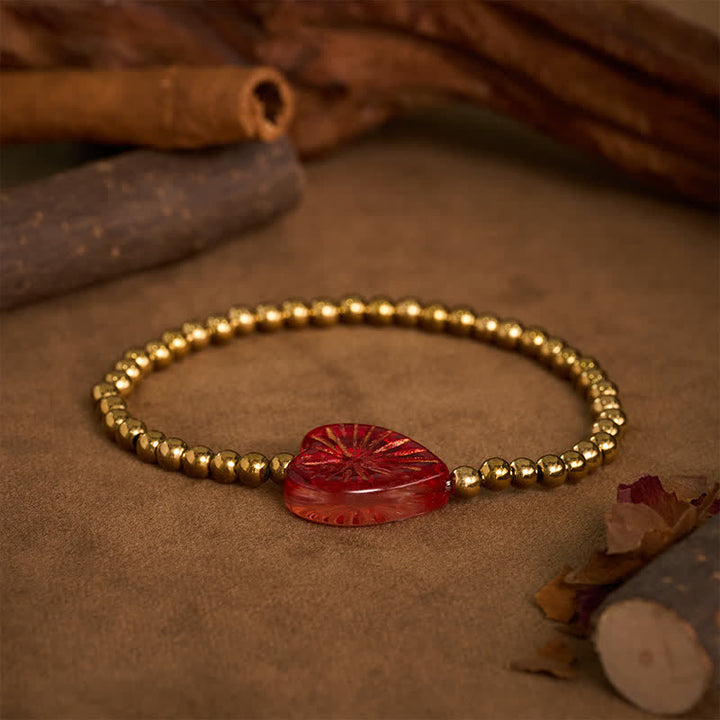 Buddha Stones チタン鋼製リュウリハートビーズ強さブレスレット - image 1