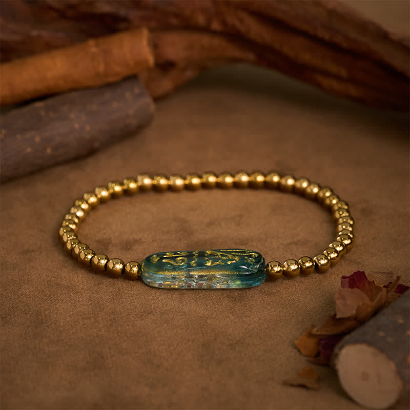 Buddha Stones チタンスチール リウリ・オーム・マニ・パドメ・フム刺激ブレスレット - image 1
