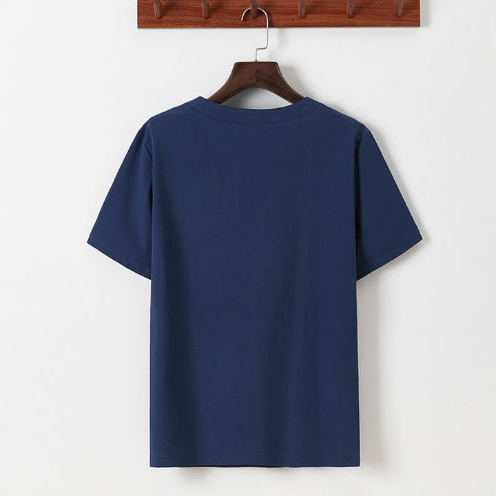 Buddha Stones 夏用唐風カジュアルカエルボタン竹柄コットンリネン半袖シャツパンツメンズ瞑想服（ポケット付き）2点セット - image 3