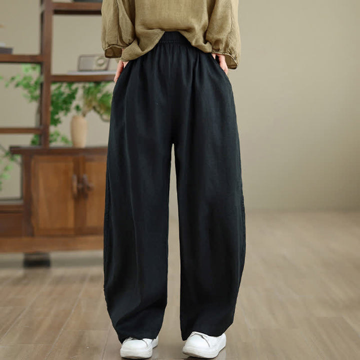 Buddha Stonesカジュアル 無地 コットン レディース ワイドレッグパンツ ポケット付き - image 28