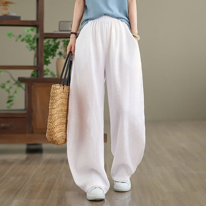 Buddha Stonesカジュアル 無地 コットン レディース ワイドレッグパンツ ポケット付き - image 19