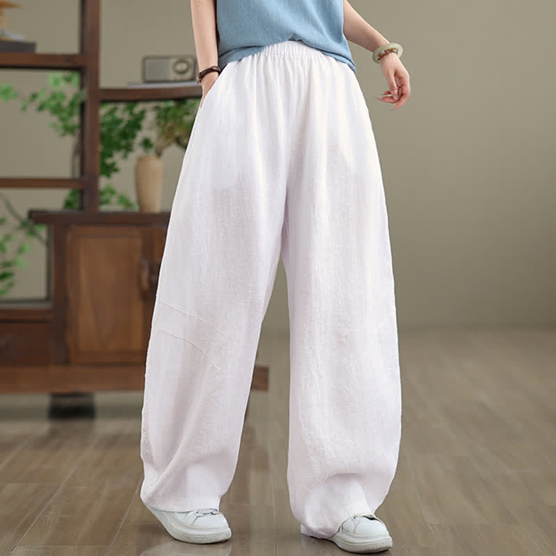 Buddha Stonesカジュアル 無地 コットン レディース ワイドレッグパンツ ポケット付き - image 22