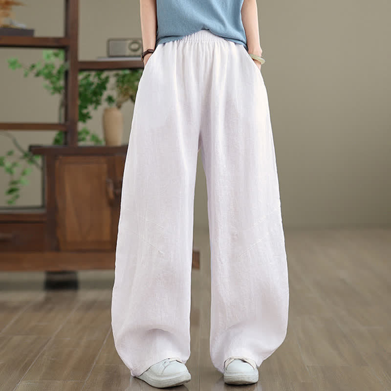 Buddha Stonesカジュアル 無地 コットン レディース ワイドレッグパンツ ポケット付き - image 21