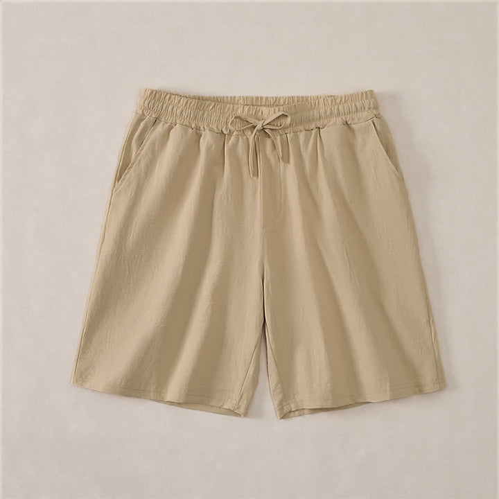 Buddha Stones 夏用カジュアルドローストリング付き無地コットンメンズショートパンツ（ポケット付き） - タン - US/UK/AU44、 EU54 (3XL) - image 16