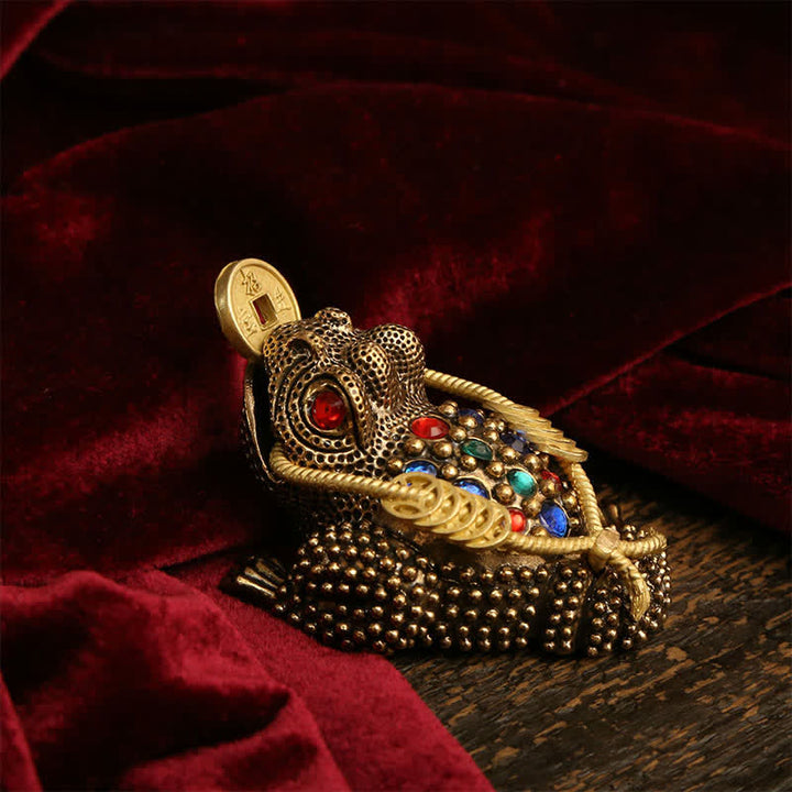 Buddha Stones 真鍮製の三本足の金運カエル（富と幸運繁栄のシンボル） - image 8