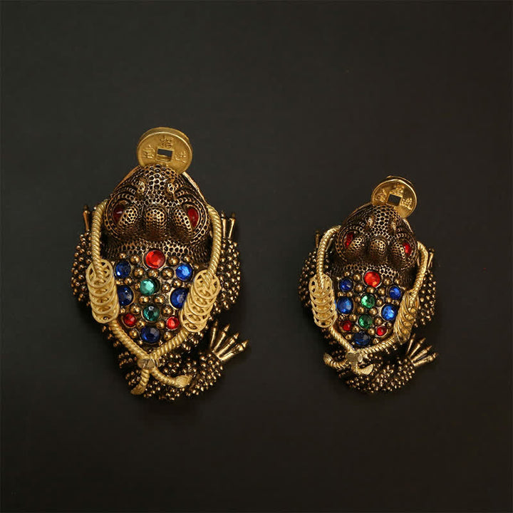 Buddha Stones 真鍮製の三本足の金運カエル（富と幸運繁栄のシンボル） - image 13