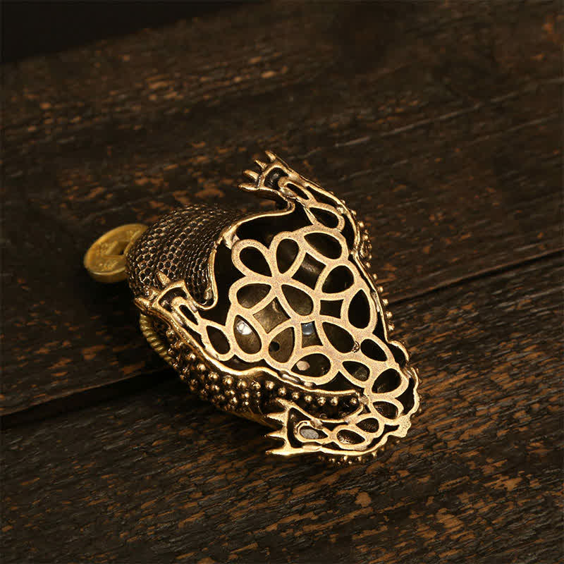 Buddha Stones 真鍮製の三本足の金運カエル（富と幸運繁栄のシンボル） - image 9