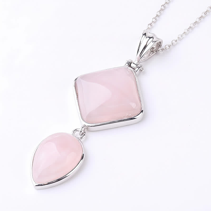 Buddha Stones 天然石オパールダブルペンダントカームネックレス - image 4
