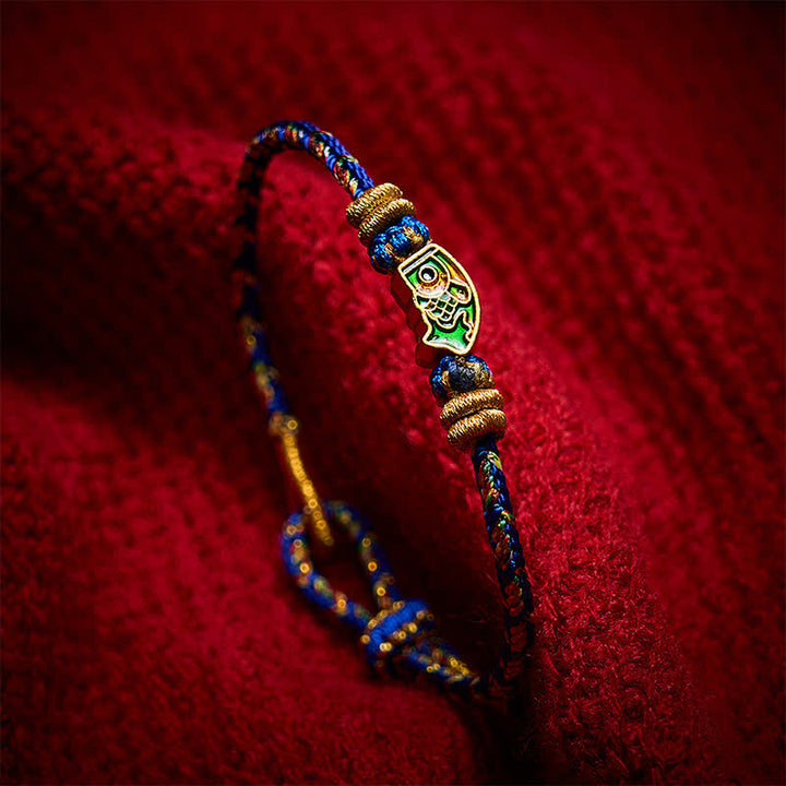 Buddha Stones 手織りの鯉の鯉の丈夫なロープブレスレット - image 18