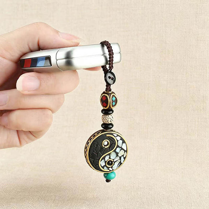 Buddha Stones ウェンジウッド陰陽ペンダント ハーモニーキーホルダー - image 2