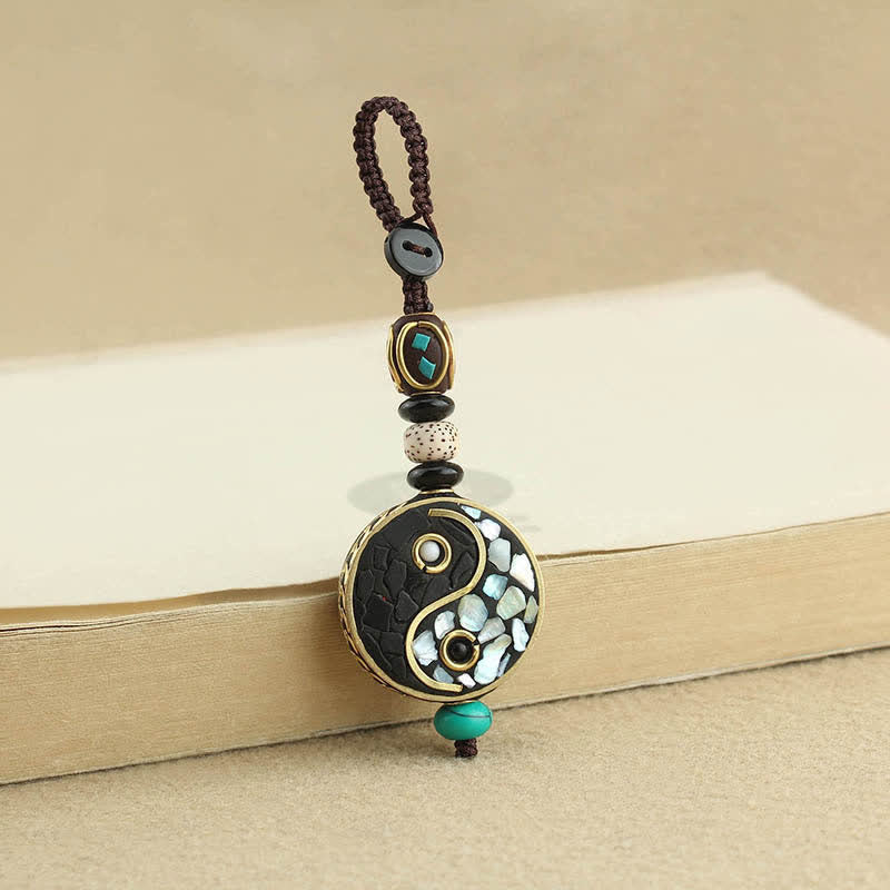 Buddha Stones ウェンジウッド陰陽ペンダント ハーモニーキーホルダー - image 1