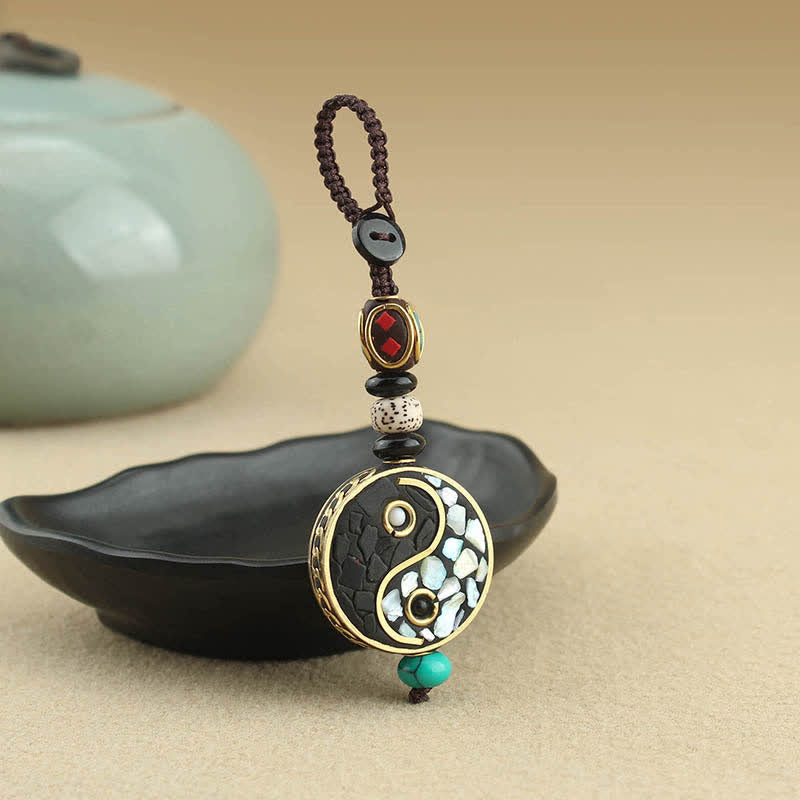Buddha Stones ウェンジウッド陰陽ペンダント ハーモニーキーホルダー - 陰陽（バランス♥ハーモニー） - image 0