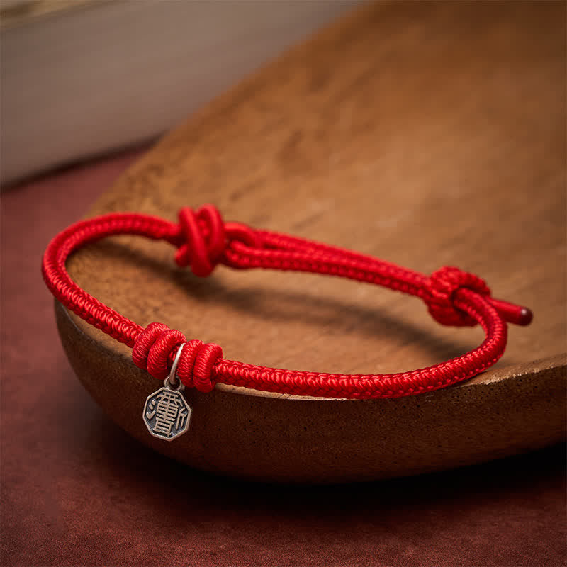 Buddha Stones 925スターリングシルバー製八卦赤紐コネクションブレスレット - image 4