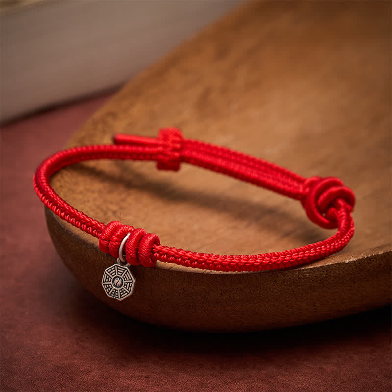 Buddha Stones 925スターリングシルバー製八卦赤紐コネクションブレスレット - image 2
