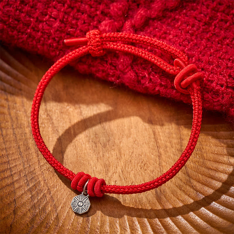 Buddha Stones 925スターリングシルバー製八卦赤紐コネクションブレスレット - image 3
