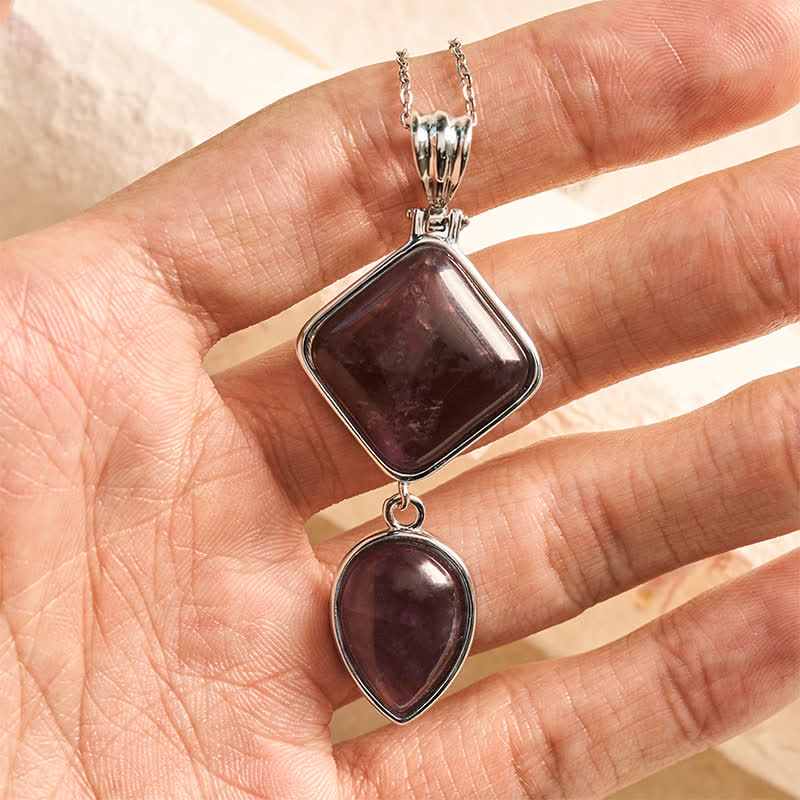 Buddha Stones 天然石オパールダブルペンダントカームネックレス - image 9