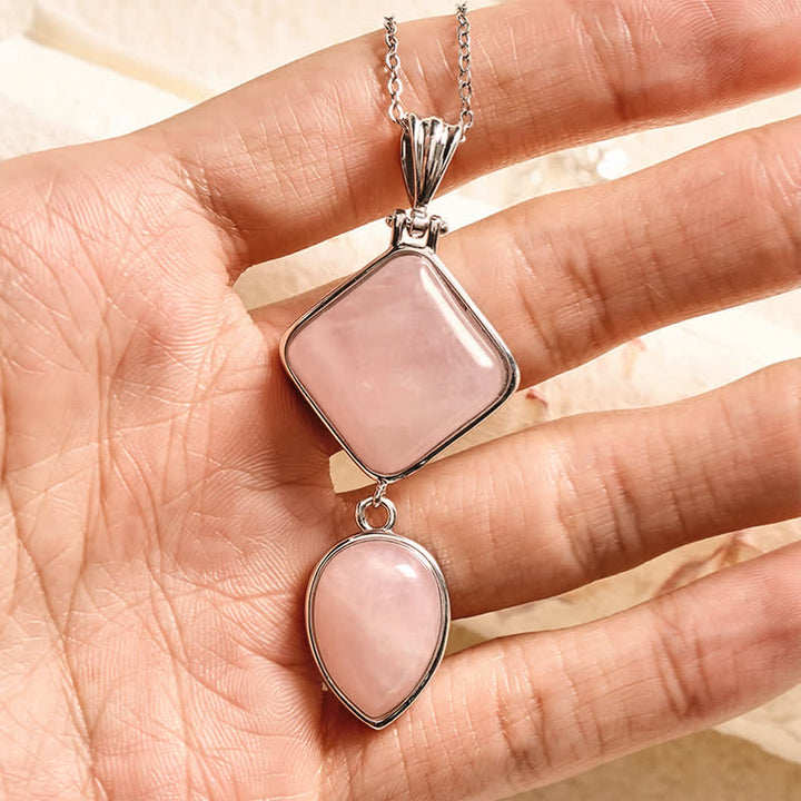 Buddha Stones 天然石オパールダブルペンダントカームネックレス - image 3