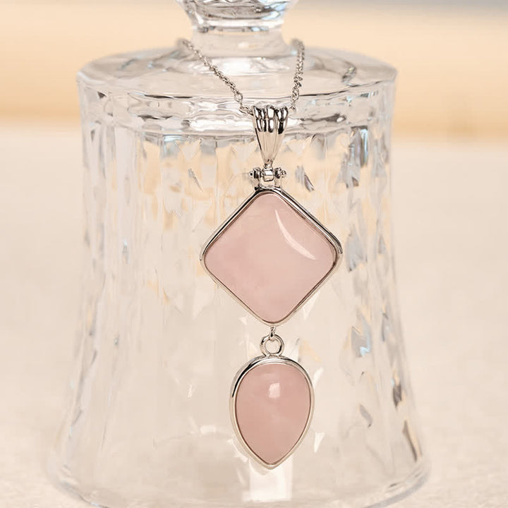 Buddha Stones 天然石オパールダブルペンダントカームネックレス - image 2