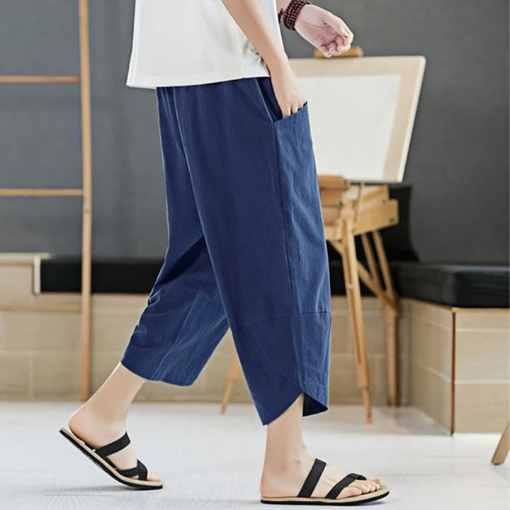 Buddha Stonesメンズ 夏用 無地 7-8丈 ドローストリングパンツ ポケット付き - image 24