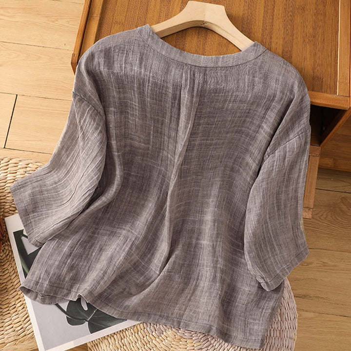 Buddha Stonesカジュアル サマー 無地 クルーネック レディース 七分袖 Tシャツ - image 17