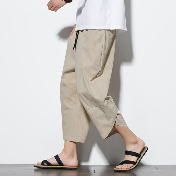 Buddha Stonesメンズ 夏用 無地 7-8丈 ドローストリングパンツ ポケット付き - ベージュ - US/UK/AU46、 EU56 (5XL) - image 37