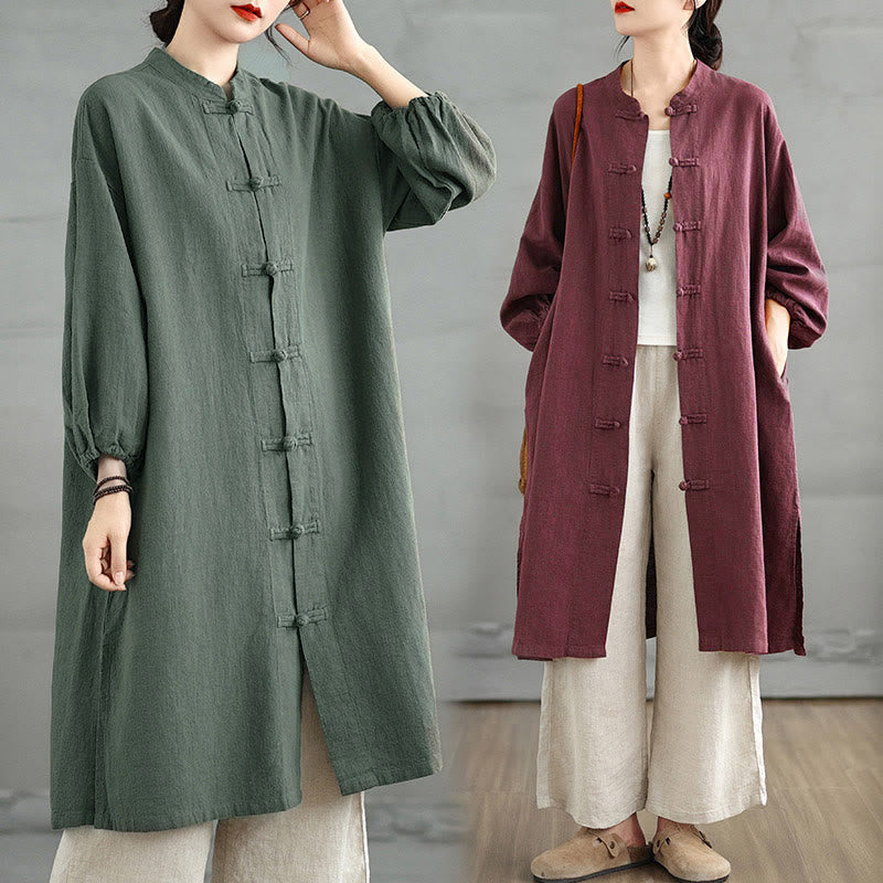 Buddha Stonesカジュアル カエルボタン レディースコート ポケット付き - image 11