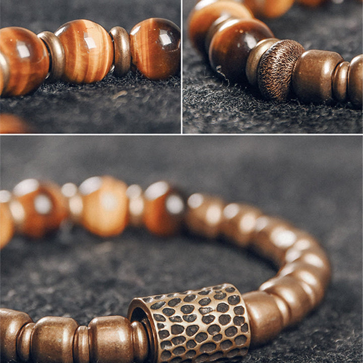 Buddha Stonesタイガーアイ 銅製 守護ブレスレット