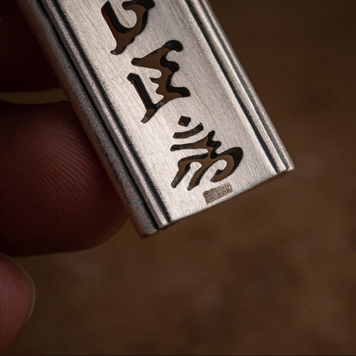 Buddha Stones999スターリングシルバーオーム・マニ・パドメ・フム彫刻入り 蓮の知恵ネックレスペンダント - image 10