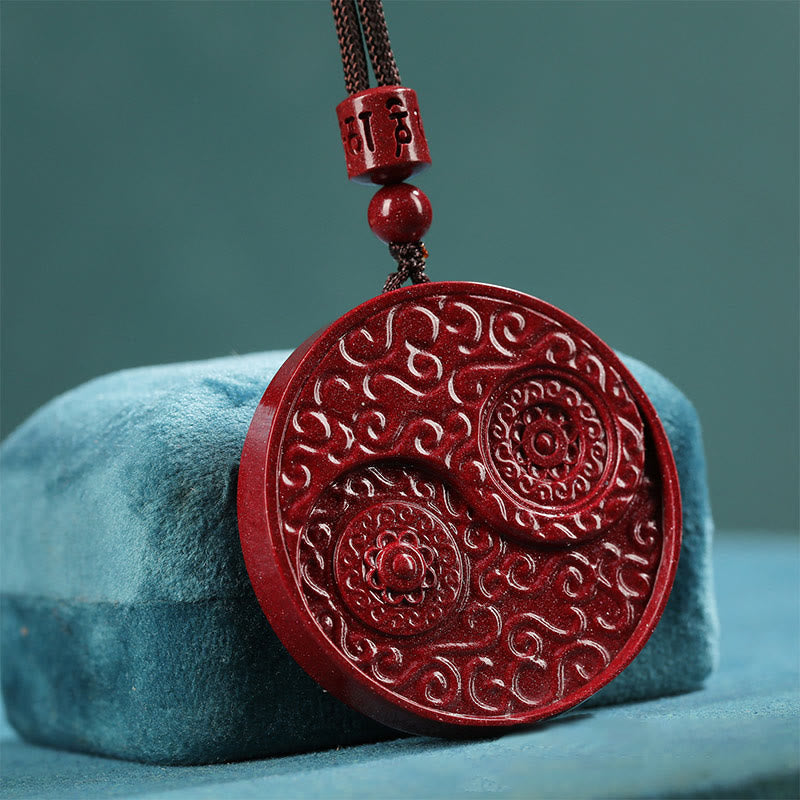 Buddha Stones辰砂 陰陽 邪悪な霊を寄せ付けないネックレスペンダント - 辰砂（冷静♥集中） - image 1