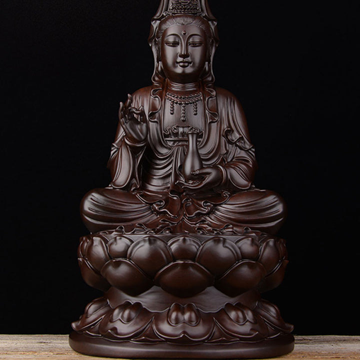 Buddha Stones観音菩薩 黒檀 蓮華 調和 祝福 室内装飾