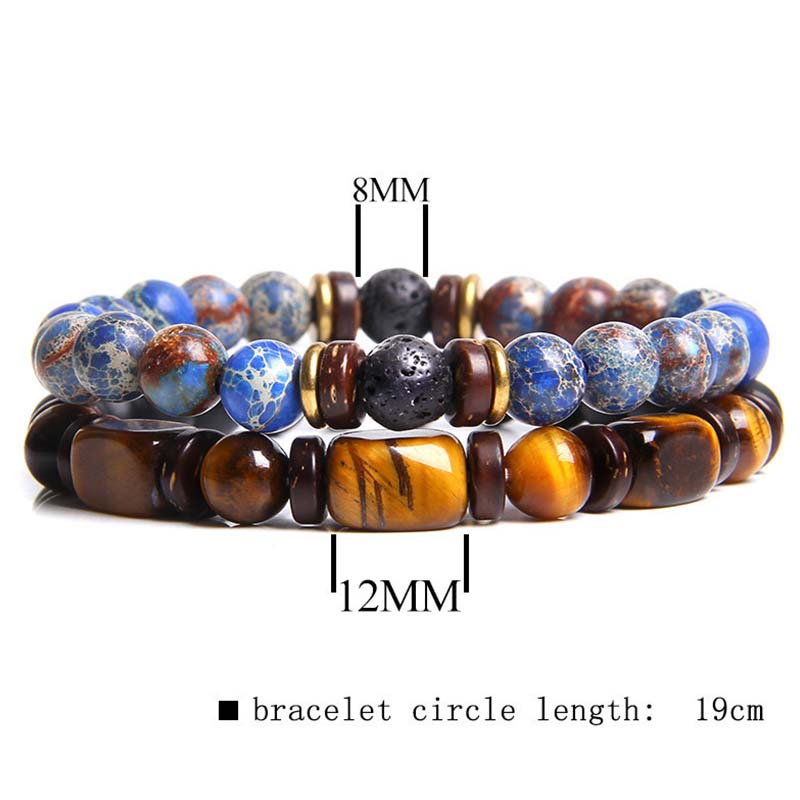 Buddha Stones2個入り ヒーリングクリスタル エンペラーストーン タイガーアイ ビーズブレスレット