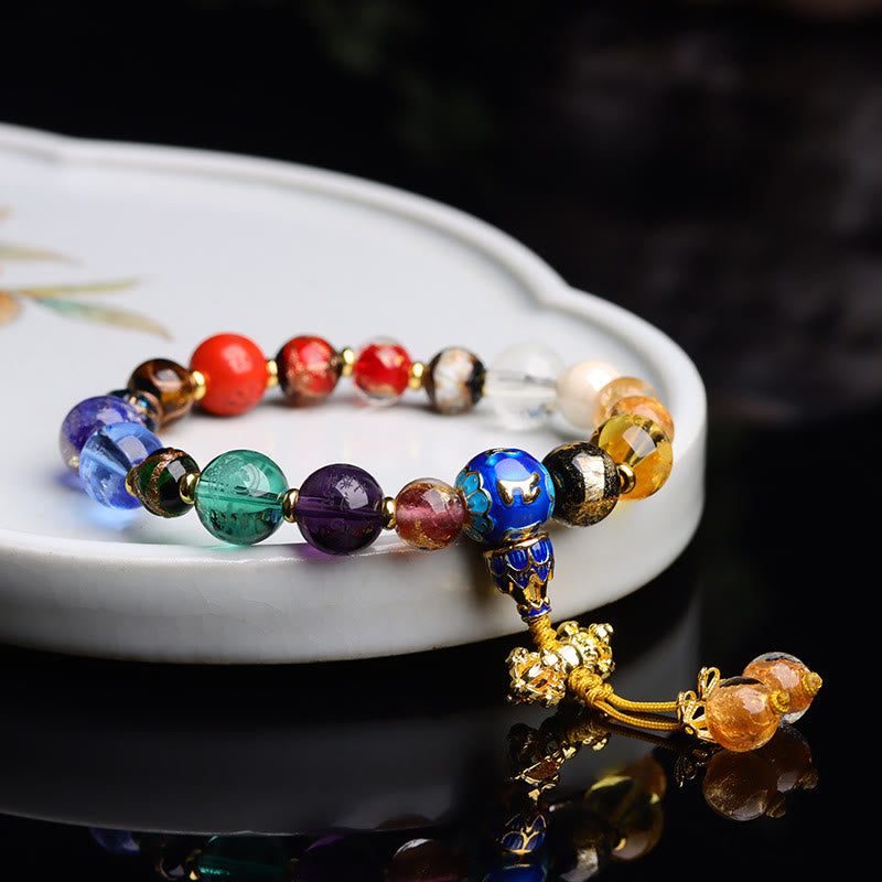 Buddha Stonesチベット カラフル 香灰 リュウリ ガラスビーズOm Mani Padme Humドルジェヴァジュラ 18ビーズ リストMala