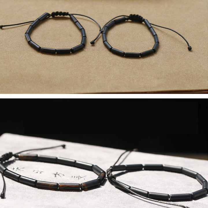 Buddha Stonesブラックオニキスビーズサポート保護ブレスレット