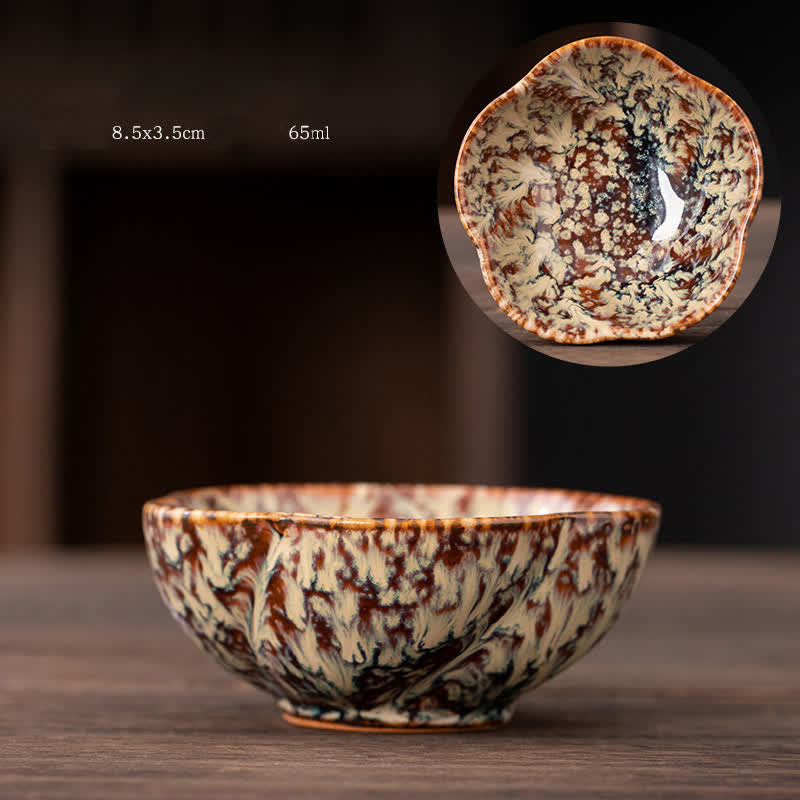 Buddha Stones桃の花模様 陶器 ティーカップ 花 ティーカップ
